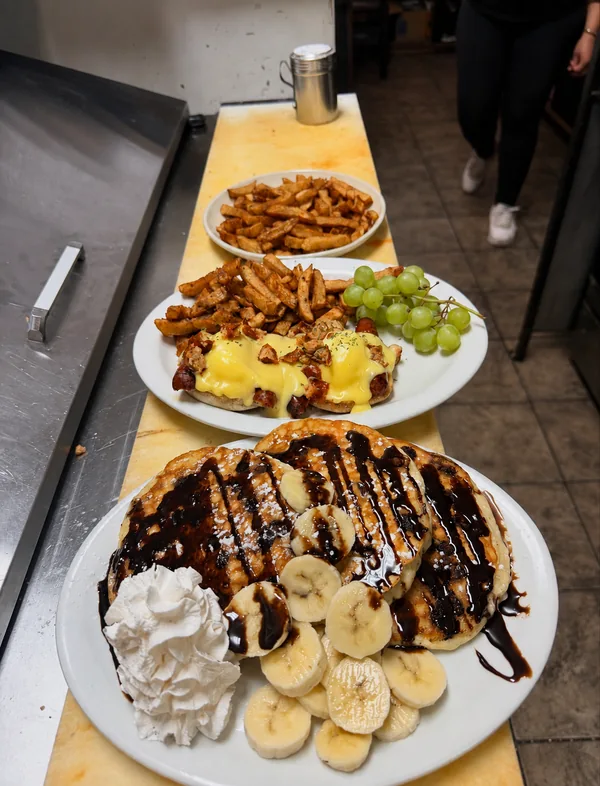 Sweet breakfast plates at the kitchen counter